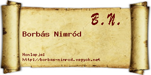 Borbás Nimród névjegykártya